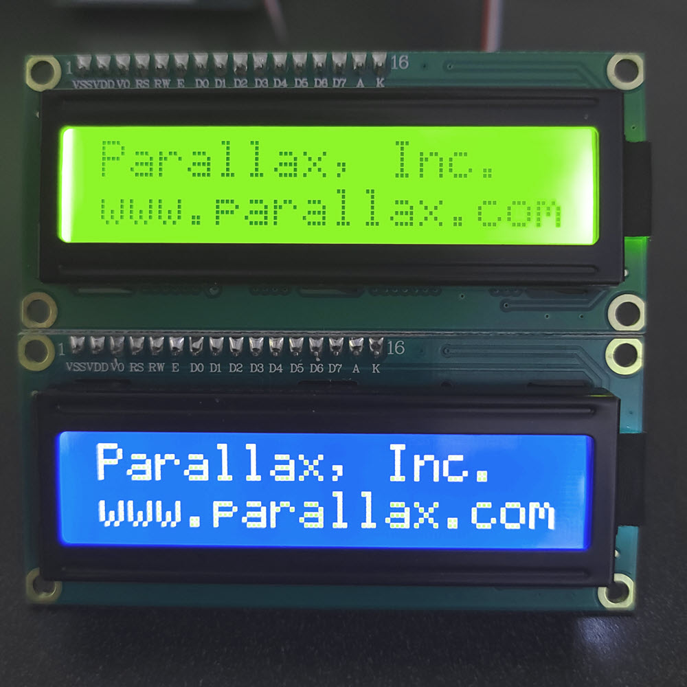 Parallax 2 x 16 Serial LCD with Piezo Speaker (Backlit) image 1